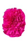 Carolina Herrera Flower-ruffled Silk Faille Mini Dress In Pink
