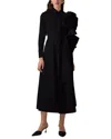 Carolina Herrera Flower Sleeve Midi Shirtdress In Black