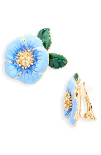 Carolina Herrera Flower Stud Earring In Blue
