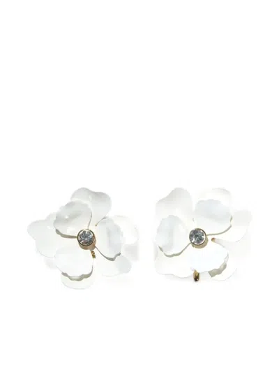 Carolina Herrera Flower Stud Earrings In White