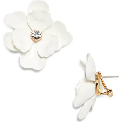 Carolina Herrera Flower Stud Earrings In White Multi