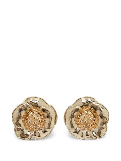 Carolina Herrera Flower-motif Earrings In Gold