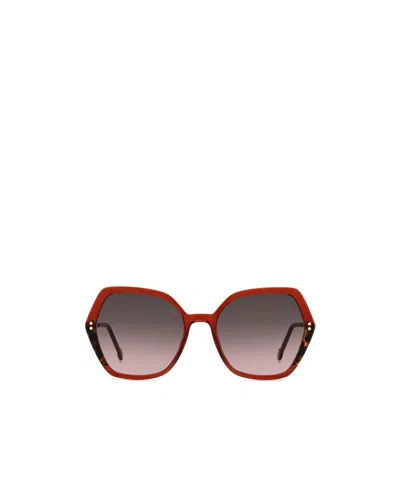 Carolina Herrera Full Frame Sunglasses In Burgundy