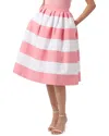 Carolina Herrera Stripe Cotton Blend Skirt In Pink