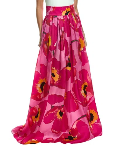 Carolina Herrera Embroidered Silk Ball Skirt In Pink