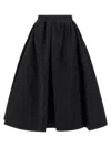 Carolina Herrera High-waisted A-line Textured Pleated Skirt In Black