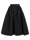 Carolina Herrera High-waisted A-line Textured Pleated Skirt In Black