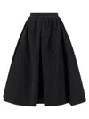 Carolina Herrera High-waisted A-line Textured Pleated Skirt In Black