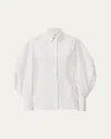 Carolina Herrera Full-sleeve Cotton Button-down Top In White