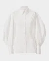 Carolina Herrera Full-sleeve Cotton Button-down Top In White