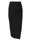 Carolina Herrera Gathered Asymmetric Skirt In Black