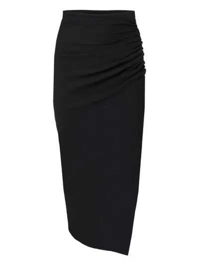 Carolina Herrera Gathered Asymmetric Skirt In Black