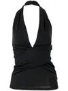 Carolina Herrera Gathered Jersey Halter Top In 黑色