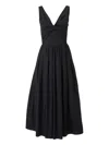 Carolina Herrera Gathered Midi Dress In Black