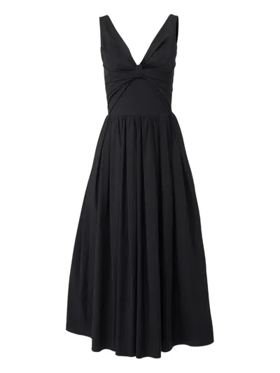 Carolina Herrera Gathered Midi Dress In Black