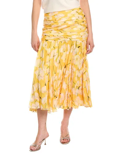 Carolina Herrera Gathered Midi Dress In Yellow