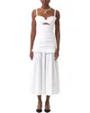 Carolina Herrera Gathered Midi Dress In White