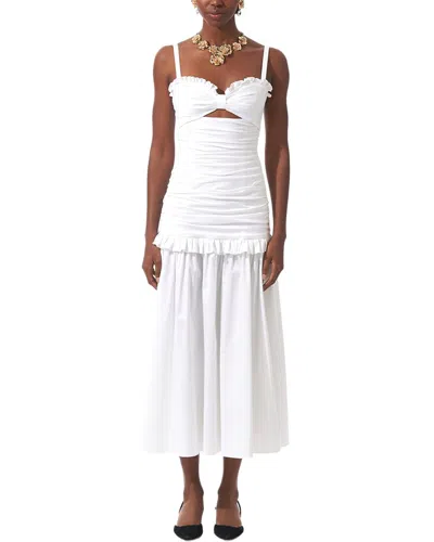 Carolina Herrera Gathered Midi Dress In White