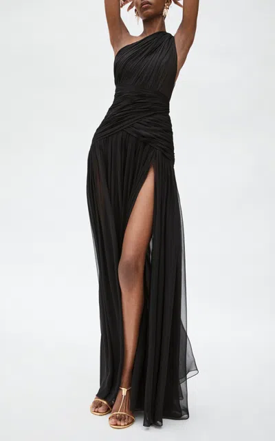 Carolina Herrera Gathered Silk-chiffon Gown