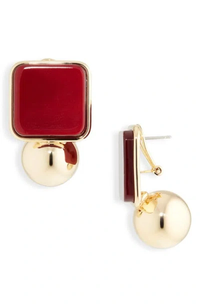 Carolina Herrera Geometric Drop Earrings In Gold