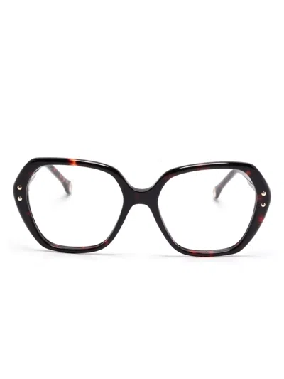 Carolina Herrera Geometric-frame Glasses In Black