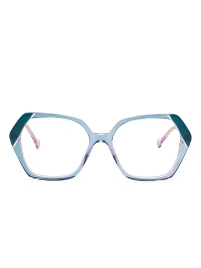 Carolina Herrera Geometric-frame Glasses In Blue