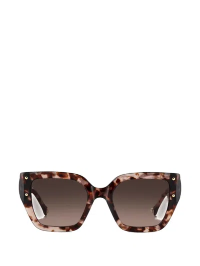 Carolina Herrera Geometric-frame Sunglasses In Brown