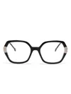 Carolina Herrera Geometric-frames Glasses In Black