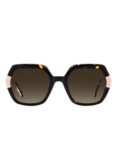 Carolina Herrera Geometric-shaped Sunglasses In Brown