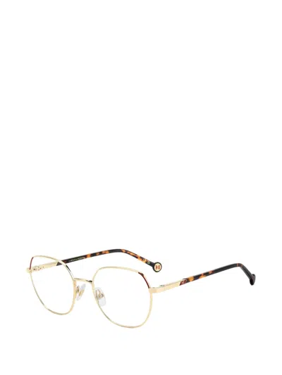 Carolina Herrera Geometric-frame Glasses In Gold