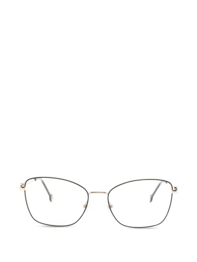 Carolina Herrera Geometric-frame Glasses In Metallic