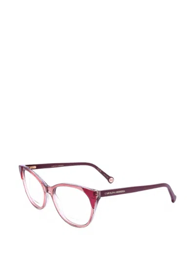 Carolina Herrera Geometric-frame Glasses In Pink