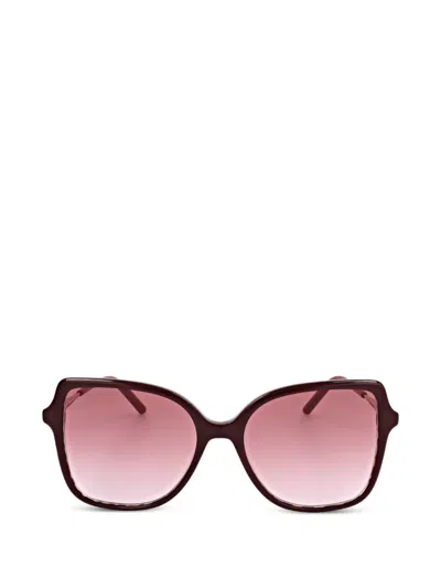 Carolina Herrera Geometric-frame Sunglasses In Burgundy
