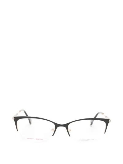 Carolina Herrera Glitter-detail Cat-eye Glasses In Black