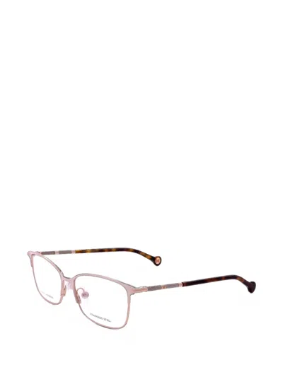 Carolina Herrera Glitter-effect Geometric-frame Glasses In Pink