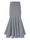 Carolina Herrera Pleated Wool-blend Midi Skirt In Gray