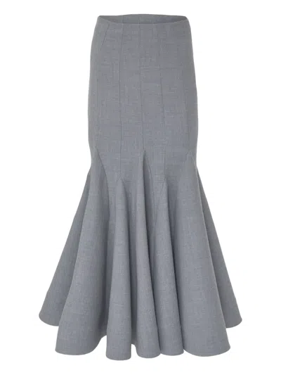 CAROLINA HERRERA GODET MIDI SKIRT