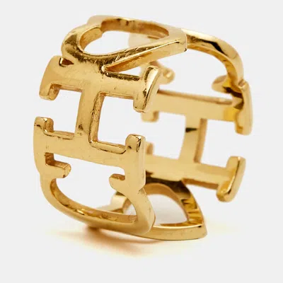 Carolina Herrera Gold Tone Ring In Transparent