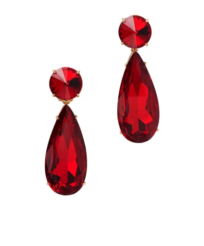 Carolina Herrera Gold-tone Crystal Earrings In Red