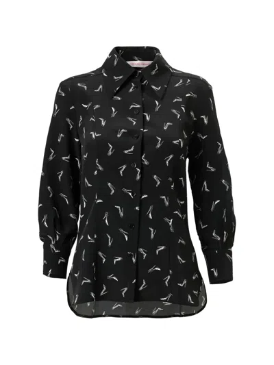 Carolina Herrera Good Girl Shoe-print Shirt In 블랙