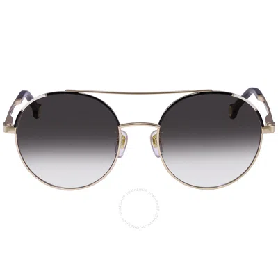 Carolina Herrera Gradient Grey Round Ladies Sunglasses She173 0301 53 In Gray