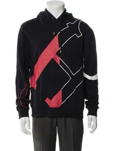 Pre-owned Carolina Herrera Graphic Print Crew Neck Hoodie In Blue