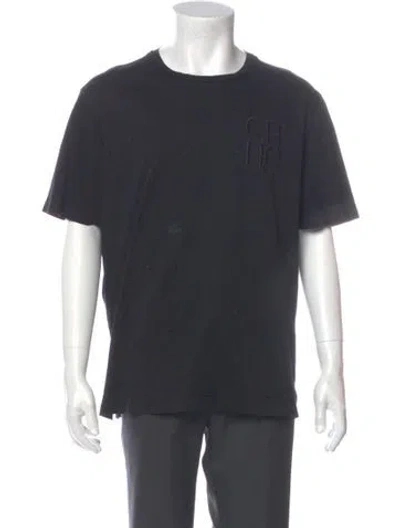 Pre-owned Carolina Herrera Graphic Print Crew Neck T-shirt In Gray