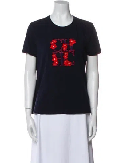 Pre-owned Carolina Herrera Graphic Print Crew Neck T-shirt In Multi