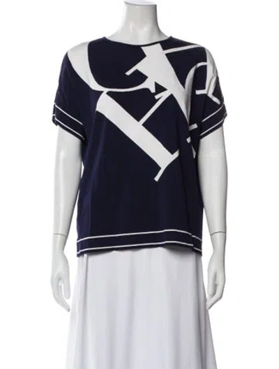 Pre-owned Carolina Herrera Graphic Print Crew Neck T-shirt In Multi