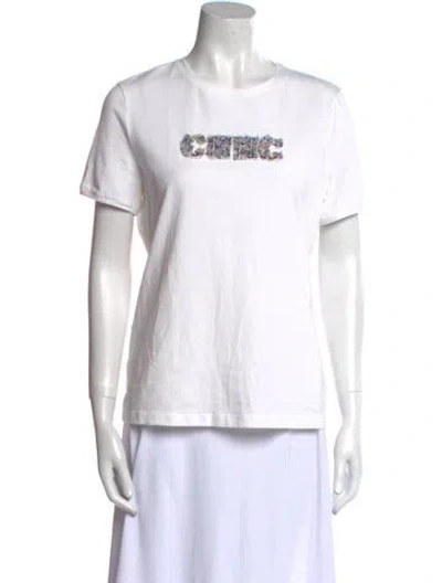 Pre-owned Carolina Herrera Graphic Print Crew Neck T-shirt In Neutral