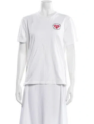 Pre-owned Carolina Herrera Graphic Print Crew Neck T-shirt In White