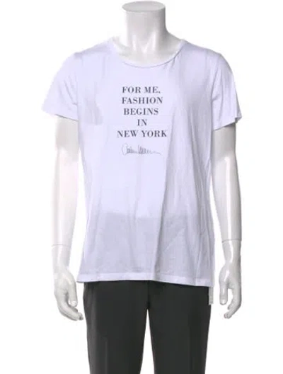 Pre-owned Carolina Herrera Graphic Print Crew Neck T-shirt In White