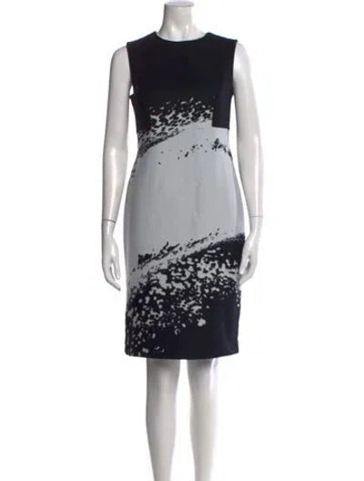 Pre-owned Carolina Herrera Graphic Print Knee-length Dress In Black