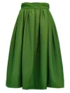 Carolina Herrera High-waisted Midi Skirt With Structured Waistband In Green